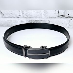 Men’s Black Ratchet Belt Adjustable Automatic Buckle Dress Belt